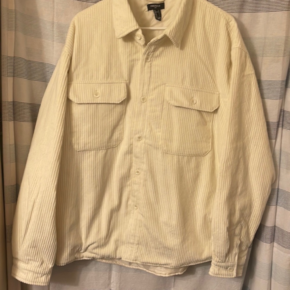 Forever 21 Brand New Men’s Corduroy Cream Jacket with Pockets-Never Worn w/Tags